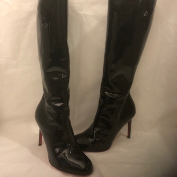 Platform Knee High Patent Boots (EUR 38.5) - Picture 2 of 4